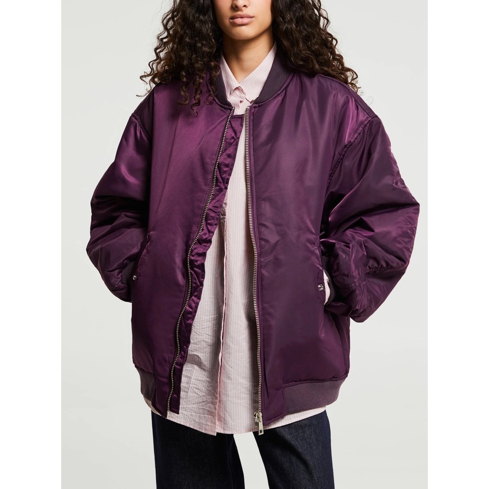 The Frankie Shop Astra Bomber Jacket in Royal Purple Size M/L